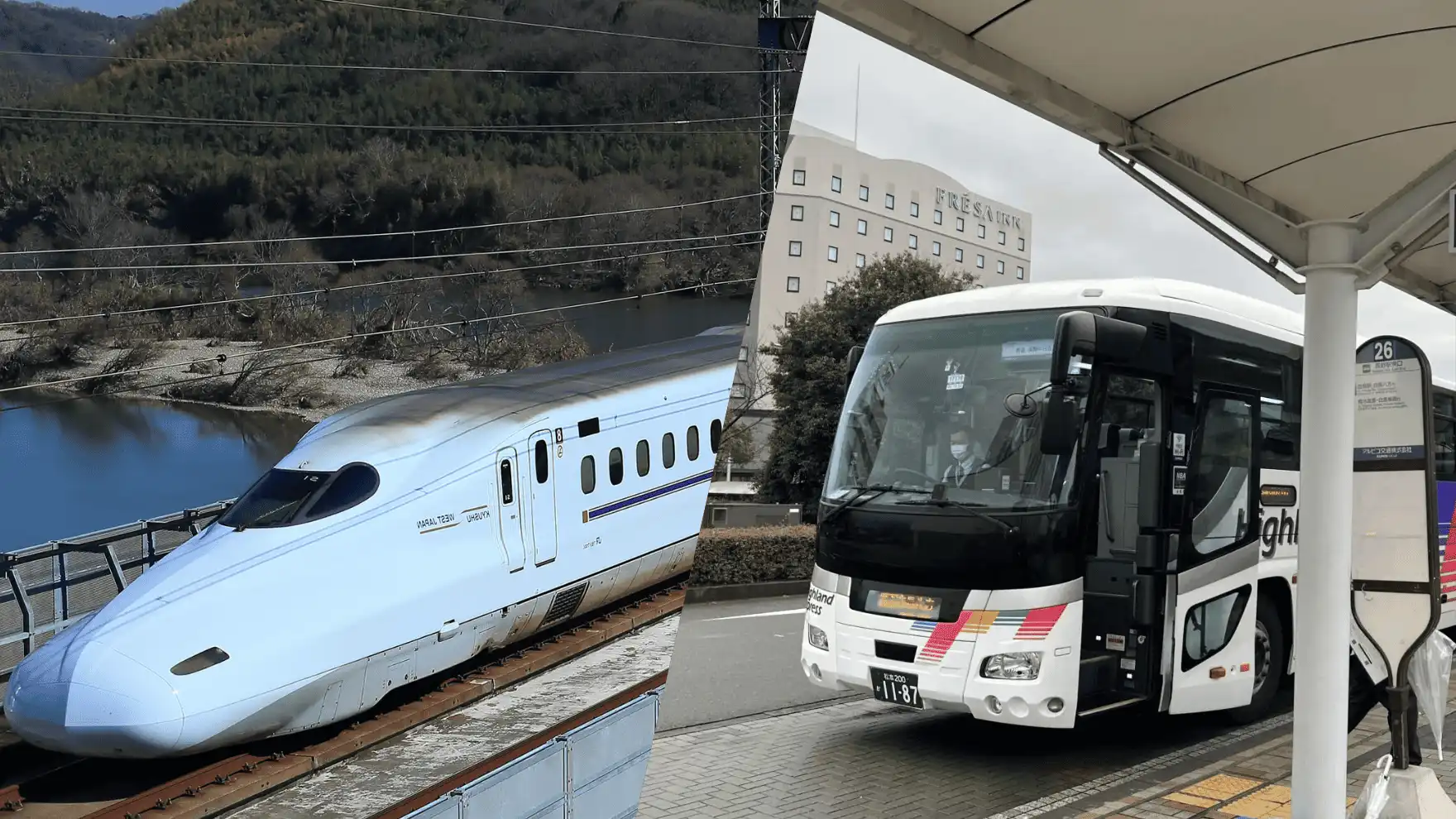 出稼ぎ労働者は長距離移動にバスと新幹線を利用します